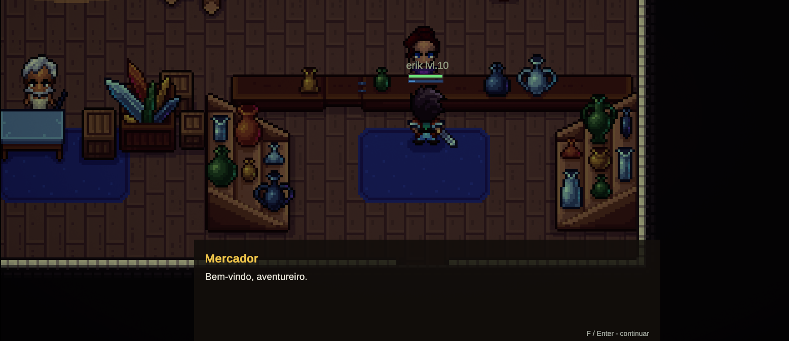 Vila e painel de ranking em Mythic Realms Saga